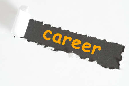 A piece of paper and the word careerの写真素材