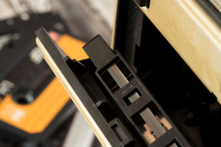 An old cassette player and a music cassette