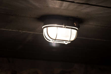 A lamp in a cellarの写真素材