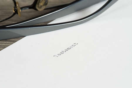 A pair of glasses and a willの写真素材