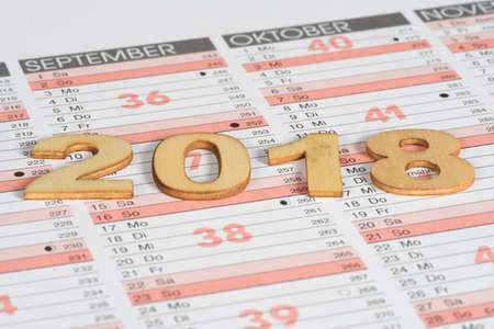 A calendar and the year 2018の写真素材