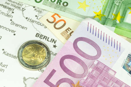 Money and the map of Germanyの写真素材