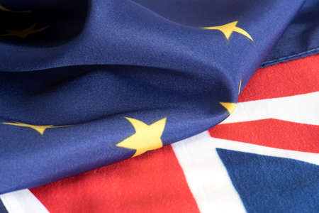 Flags of the EU and Great Britain
