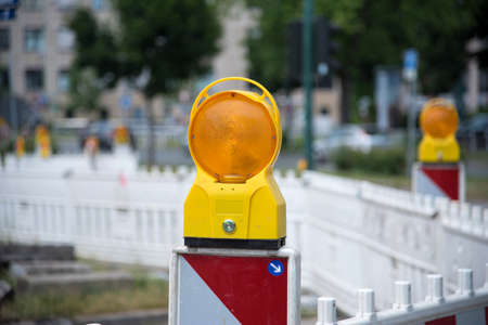 The safety and barrier at a construction siteの写真素材