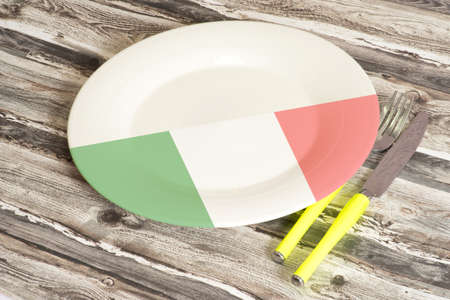 A plate and the Italian foodの写真素材