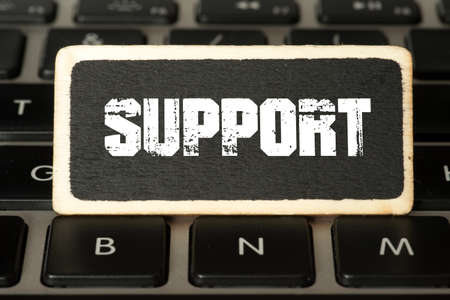 A computer and supportの写真素材