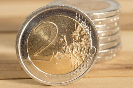 Close-up of a euro coin