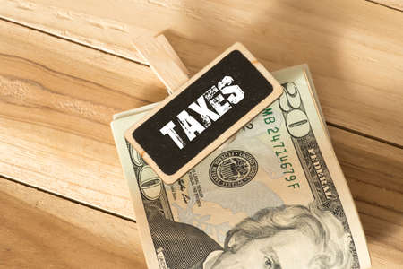 Dollar bills and taxes in America