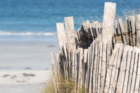 A fence on the beachの写真素材