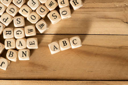 Wooden letters, alphabet and ABC