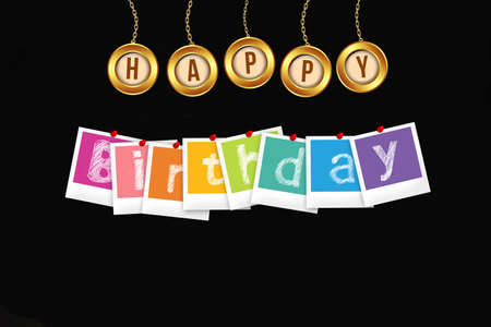 A decoration and slogan Happy Birthday