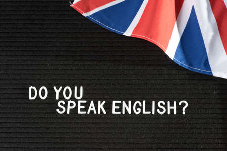 Flag of Great Britain and question Do you speak English