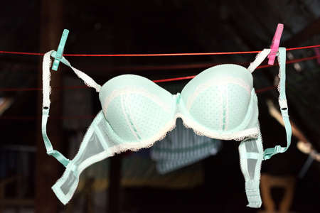 A bra on a clothesline