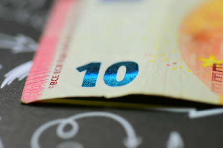 Closeup of a Euro Banknoteの写真素材