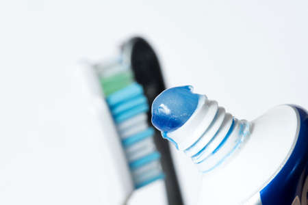 Zahpasta and toothbrushの写真素材