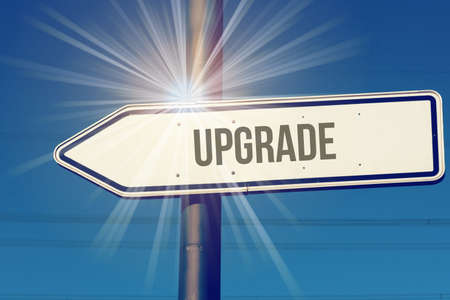 A sign indicating an upgradeの写真素材