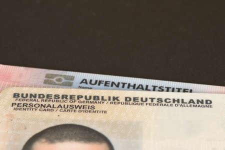 Residence permit and German identity cardの写真素材