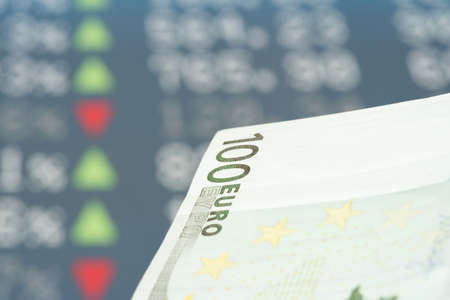 Euro money and exchange rate on the stock exchange