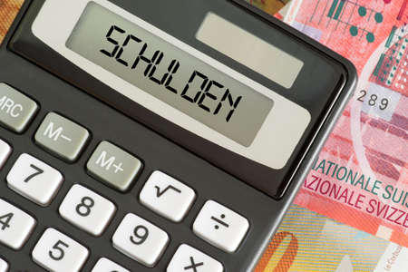 Swiss francs, calculator and debts in Switzerland