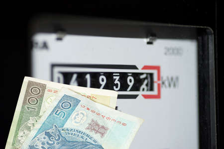 Electric meter, Polish zloty and price for electricity in Poland