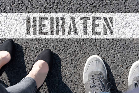 A woman and a man want to marryの写真素材