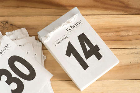 A calendar and valentines day