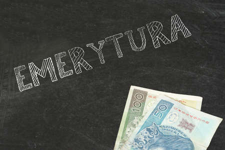 Money Polish zloty and pension in Polandの写真素材