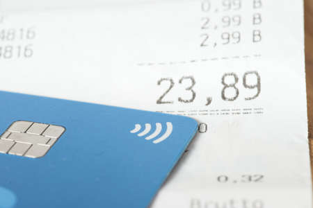 A credit card and a receipt