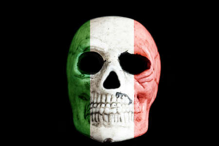A skull and flag of Italyの写真素材