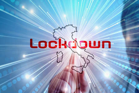 Coronavirus and Lockdown Italyの写真素材