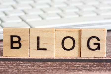 Computer and blogの写真素材