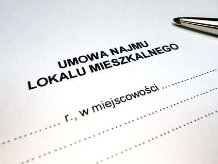 Pen and rental contract in Polish