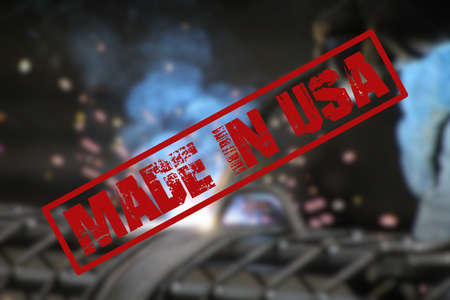 Production in a factory and stamp Made in USA