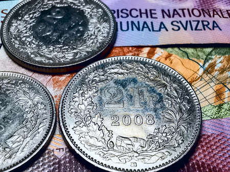Coins and banknotes Swiss Francs CHF