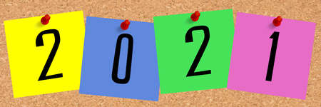 A pin board and the year 2021