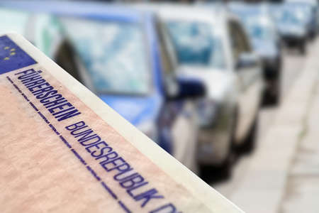 Cars and German driver's licenseの写真素材