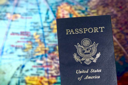 American passport and a globeの写真素材