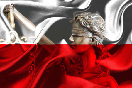 Justice and Flag of Polandの写真素材