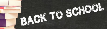 A blackboard in school and slogan Back to School