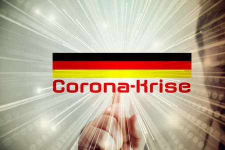 Flag of Germany and the Corona crisisの写真素材