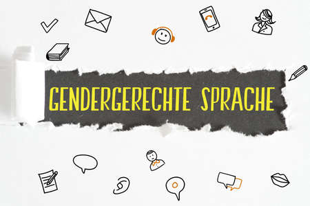 A piece of paper and gender-sensitive languageの写真素材