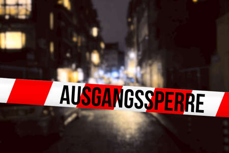 Street and police tape curfew due to Covid-19 pandemic