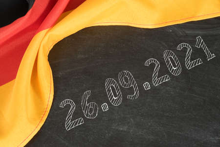 German national flag and federal election 2021の写真素材