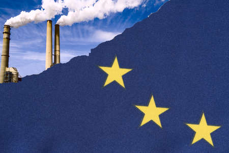 European Union flag and environmental protection