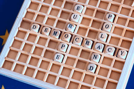 Flag of the European Union EU, Europa, Democracy and Polandの写真素材