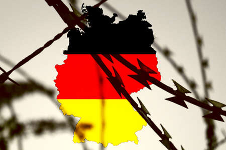 Barbed wire, border and Germanyの写真素材