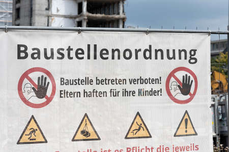 A construction site and reference to construction site regulationsの写真素材