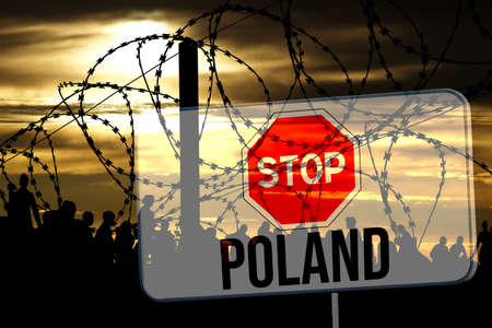 Migration and the closure of the Polish borderの写真素材