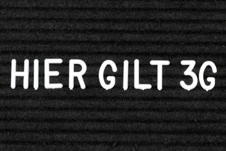 A sign with the reference to 3G regulation in the case of the Virus Pandemicの写真素材