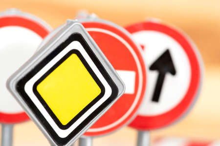 Close up of road signsの写真素材